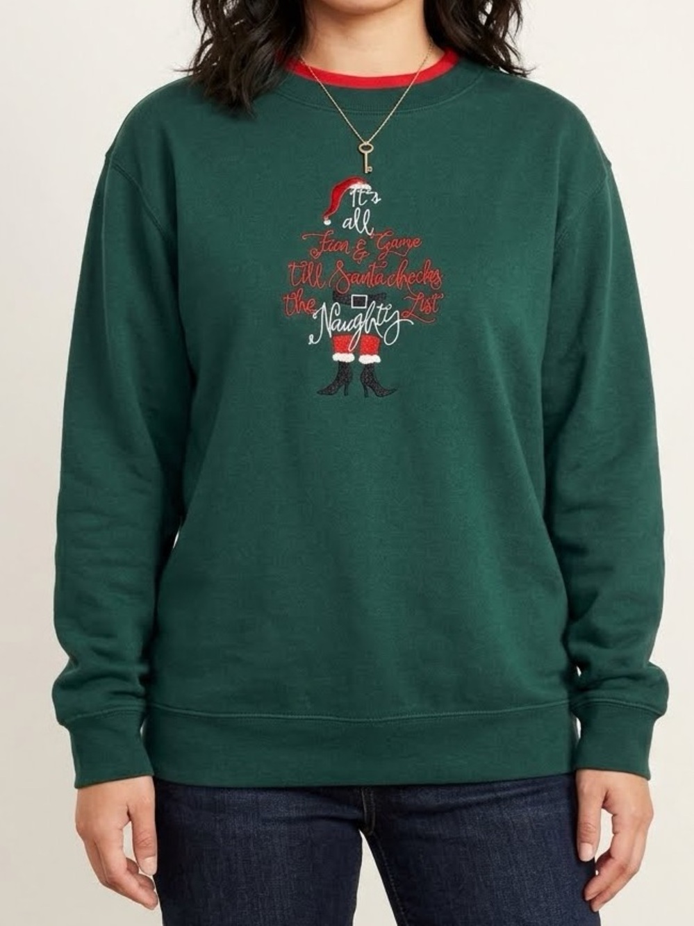 Vintage Christmas Sweater embroidered women’s Petite Large